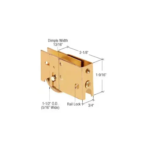 1-1/2" Steel Ball Bearing Sliding Glass Door Roller with 3/4" Wide x 1-9/16" High Housing