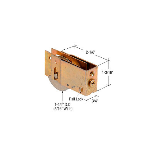 1-1/2" Steel Sliding Glass Door Roller with 3/4" Wide x 1-3/16" High Housing