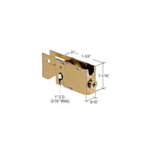 1" Steel Ball Bearing Sliding Glass Door Roller with 9/16" Wide Housing