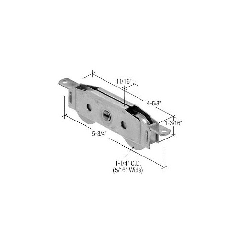 1-1/4" Tandem Steel Ball Bearing Sliding Glass Door Roller with 11/16" Wide Housing