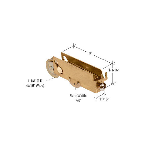 1-1/8" Steel Ball Bearing Roller with 11/16" Wide Housing for Merzon Doors