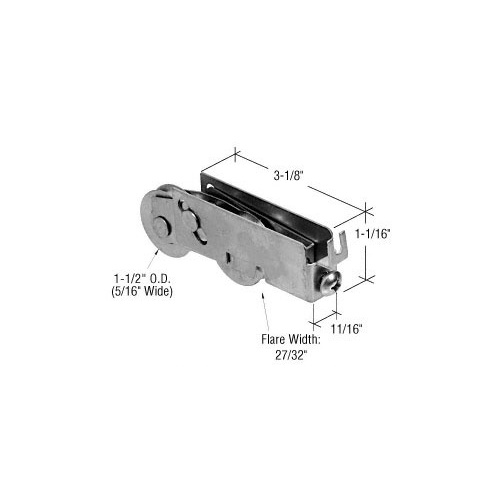 1-1/2" Tandem Stainless Steel Ball Bearing Sliding Glass Door Roller with 11/16" Wide Housing for Pacific Doors