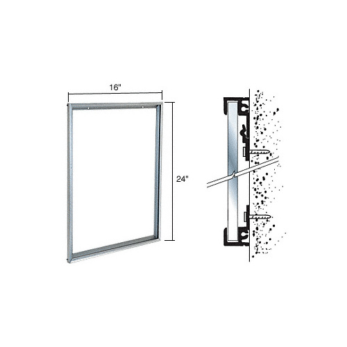 Satin Anodized 16" x 24" Aluminum Mirror Frame