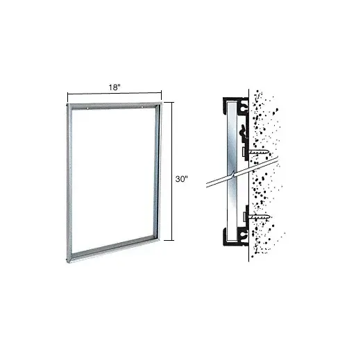 Satin Anodized 18" x 30" Aluminum Mirror Frame