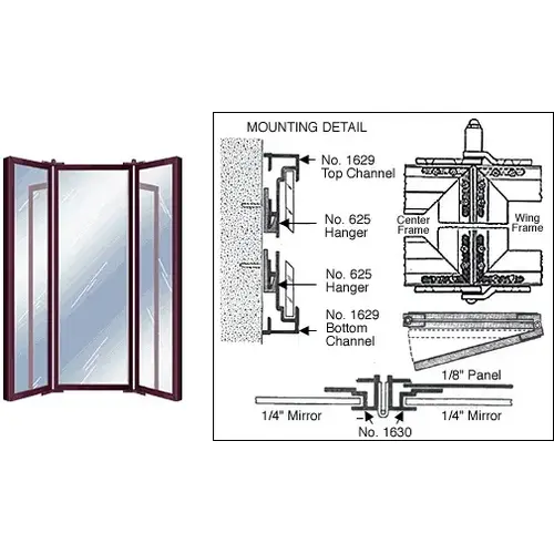 Dark Bronze Custom Size Double Fold Over Mirror Frame
