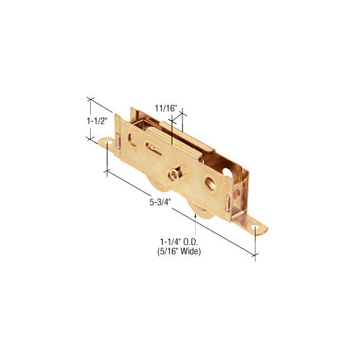 1-1/4" Tandem Steel Ball Bearing Sliding Glass Door Roller with 11/16" Wide Housing