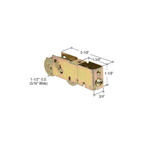 1-1/2" Tandem Steel Ball Bearing Sliding Glass Door Roller with 3/4" Wide Housing