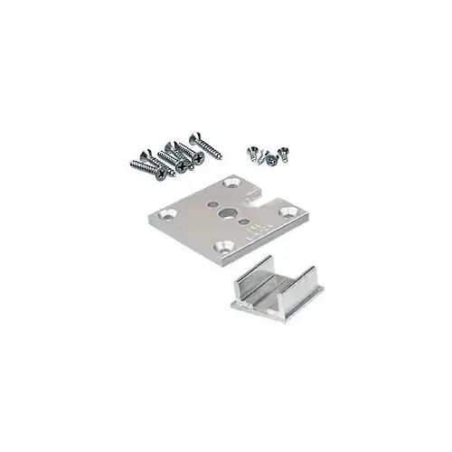 Satin Anodized 2" x 2" End Partition Post Base Plate Kit for Posts Up to 24"