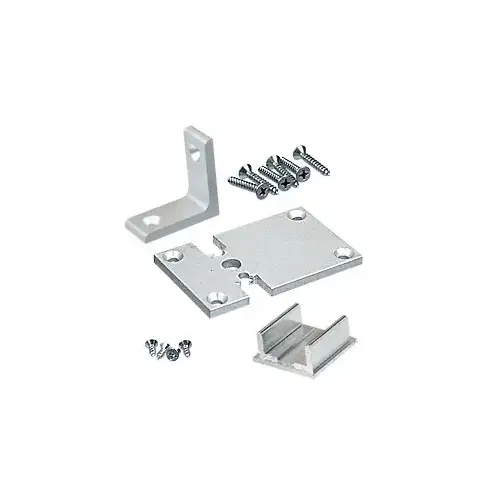 Satin Anodized 2" x 3" Center Design Series Partition Post Base Plate Kit for Posts Over 24"