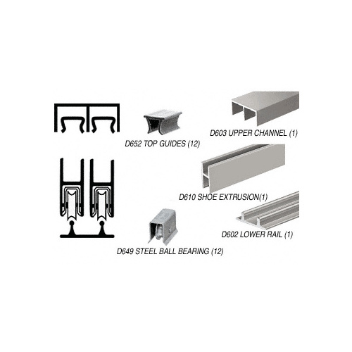 Brushed Nickel Track Assembly D603 Upper and D602 Lower Track With Steel Ball-Bearing Wheels 144" Stock Length