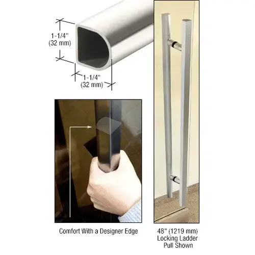 Polished Stainless 48" Designer Series "D" Shape Ladder Pull