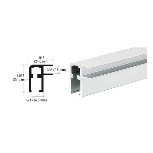 Satin Anodized Aluminum Showcase Top Rail Extrusion 144" Stock Length