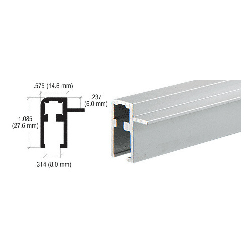 Satin Anodized Aluminum Side Top Rail Extrusion  36" Stock Length - pack of 4