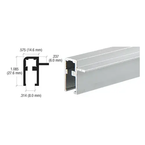 Satin Anodized Aluminum Side Top Rail Extrusion  72" Stock Length - pack of 2