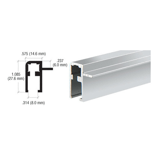 Brite Anodized Aluminum Side Top Rail Extrusion 144" Stock Length