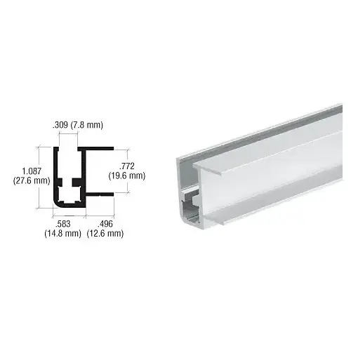 Satin Anodized Front Base Rail Extrusion  72" Stock Length - pack of 2