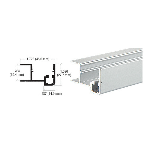 Satin Anodized Rear Base Rail Extrusion  48" Stock Length - pack of 3