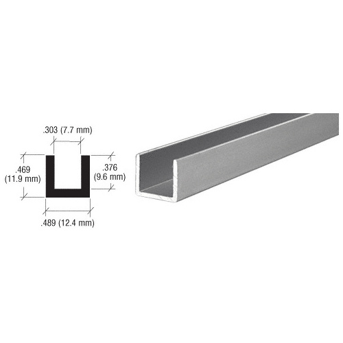 Satin Anodized Aluminum Single Channel Extrusion 144" Stock Length