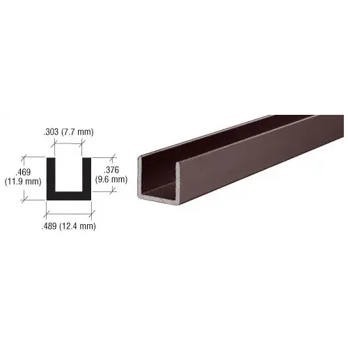 Duranodic Bronze Aluminum Single Channel Extrusion 144" Stock Length