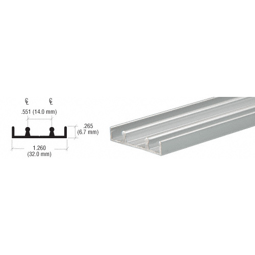 CRL D3103A Satin Anodized Aluminum Lower Track Extrusion 144" Stock Length