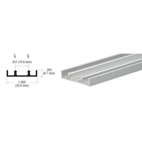 CRL D3103A Satin Anodized Aluminum Lower Track Extrusion 144" Stock Length