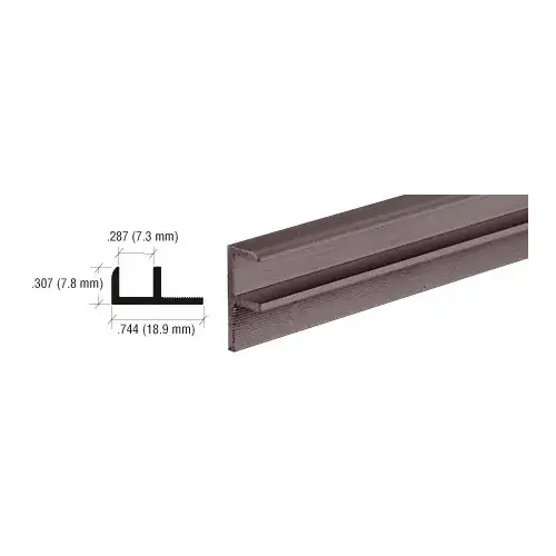 Duranodic Bronze Aluminum Showcase 'F' Extrusion  12" Stock Length - pack of 10