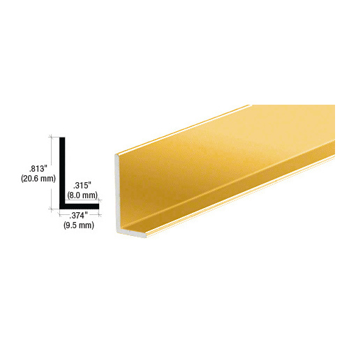 Brite Gold Anodized Aluminum 3/8" L-Bar Extrusion 144" Stock Length