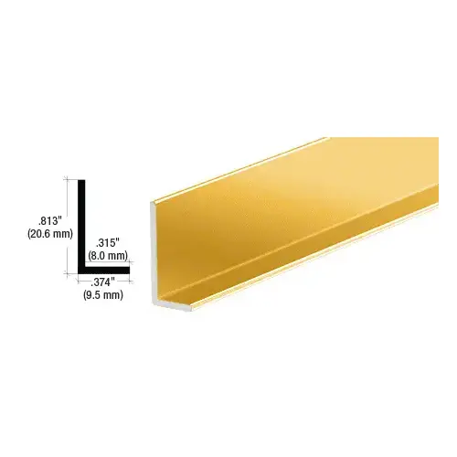 Brite Gold Anodized Aluminum 3/8" L-Bar Extrusion  84" Stock Length - pack of 10