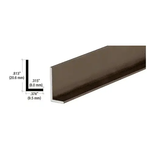 Duranodic Bronze Aluminum 3/8" L-Bar Extrusion -  18" Stock Length - pack of 10