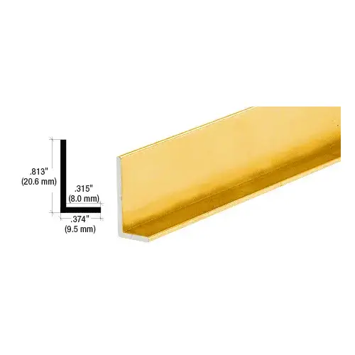 Gold Anodized Aluminum 3/8" L-Bar Extrusion -  12" Stock Length - pack of 25