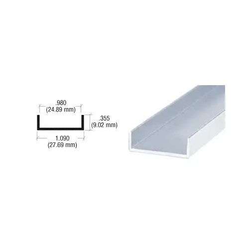 Brite Anodized Single U-Channel  36" Stock Length - pack of 4