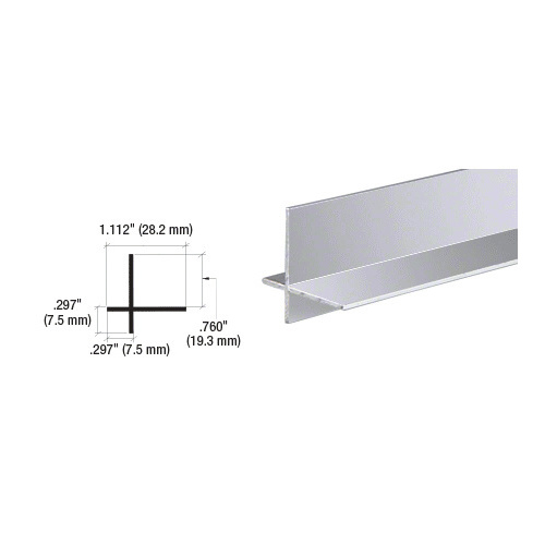 Brite Anodized Aluminum Cross Corner Extrusion  48" Stock Length - pack of 3