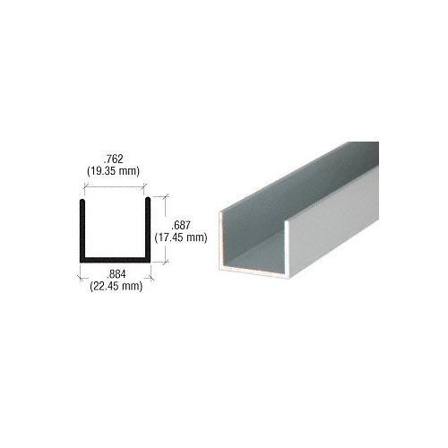 CRL D327A Satin Anodized 3/4" U-Channel 144" Stock Length