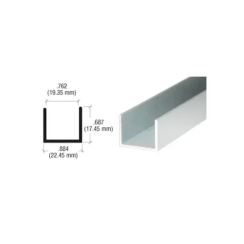 Brite Anodized 3/4" U-Channel  12" Stock Length - pack of 50