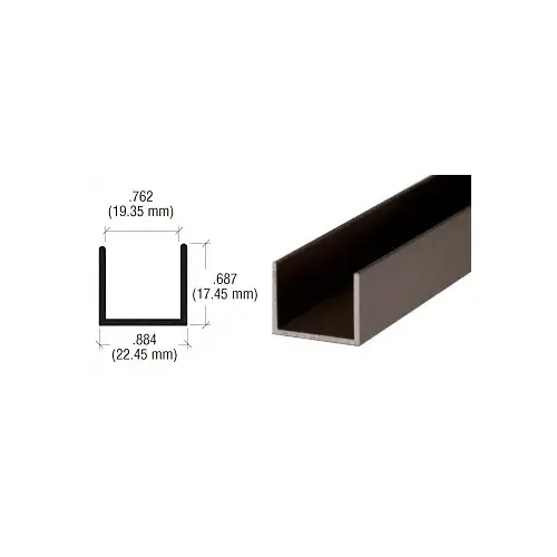 CRL D327DU Dark Bronze 3/4" U-Channel 144" Stock Length