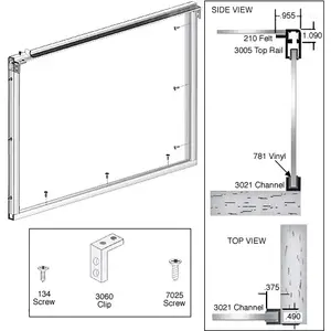 CRL D3282A Satin Anodized Wood End Showcase Radius Profile Front Assembly