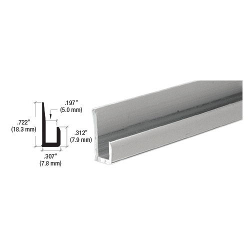 Satin Anodized Aluminum 3/16" J-Channel -  18" Stock Length - pack of 25