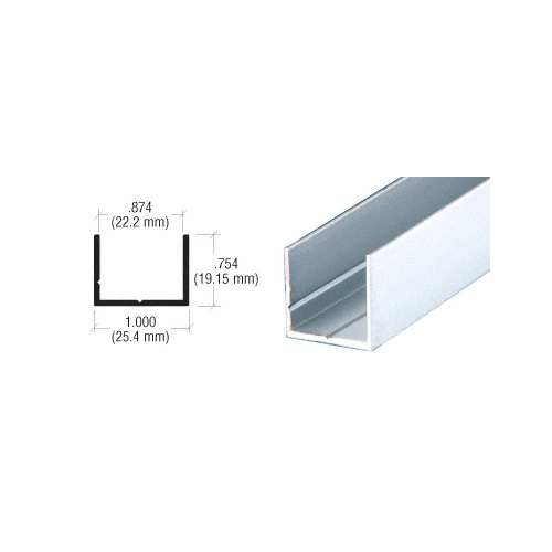 Satin Anodized 7/8" Single U-Channel  72" Stock Length - pack of 2