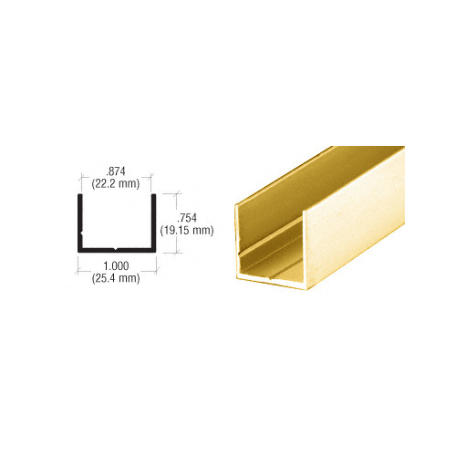 Gold Anodized 7/8" Single U-Channel 144" Stock Length