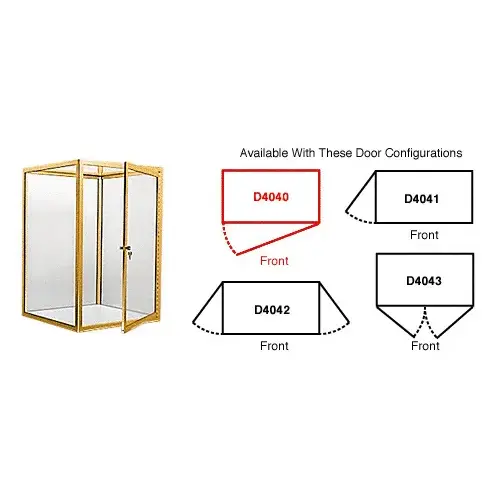 Brite Gold Anodized Custom Size Avalon Showcase With Single Front Hinged Door