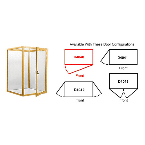 CRL D4040GA Gold Anodized Custom Size Avalon Showcase With Single Front Hinged Door