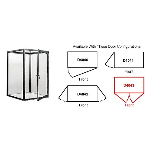 CRL D4043BBL Brite Black Custom Size Avalon Showcase with Double Hinged Front Doors