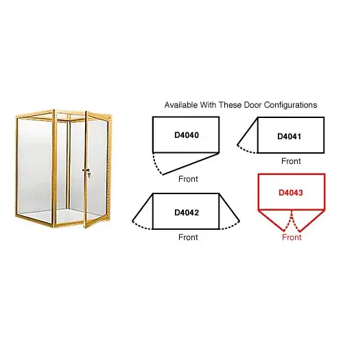 Brite Gold Anodized Custom Size Avalon Showcase with Double Hinged Front Doors