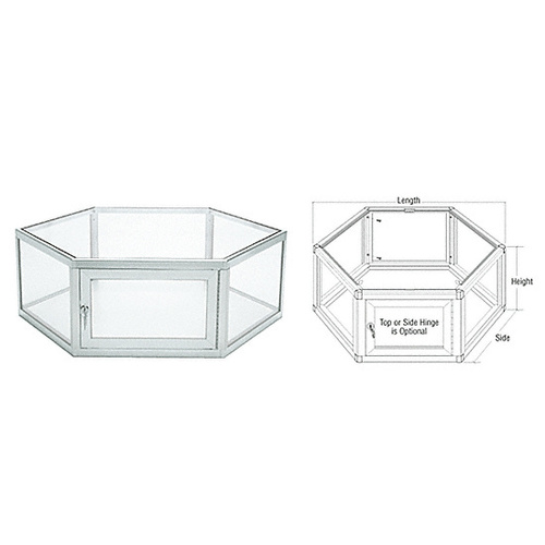 CRL D4060BA Brite Anodized Custom Size Hexagon Showcase