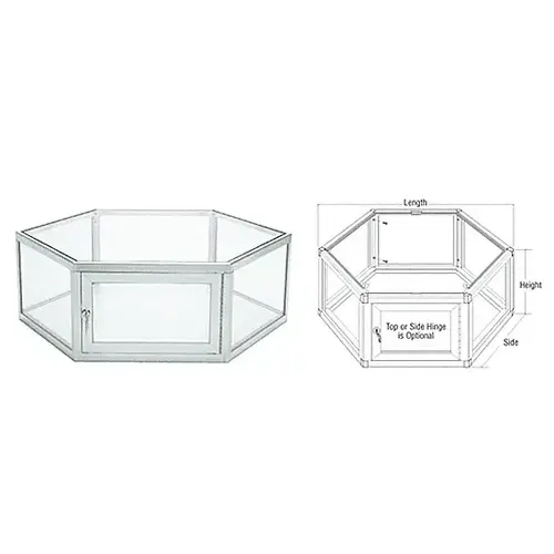 Brite Anodized Custom Size Hexagon Showcase