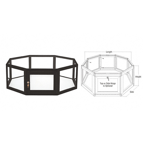 CRL D4080FBL Flat Black Custom Size Octagon Showcase