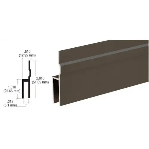 Duranodic Bronze Front Hanger Extrusion  72" Stock Length - pack of 2