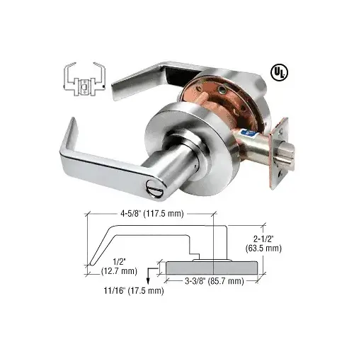 Polished Chrome Privacy Heavy-Duty Grade 1 Lever Lockset