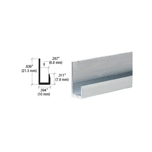 CRL D514A Satin Anodized Low Profile 1/4" J-Channel 144" Stock Length