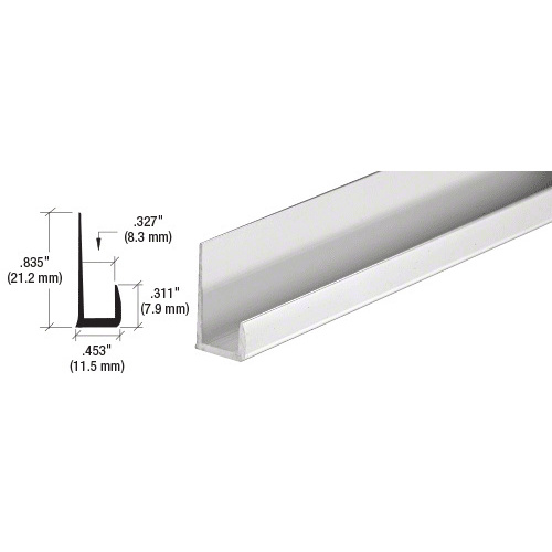 CRL D516A Satin Anodized Standard Aluminum 5/16" J-Channel 144" Stock Length